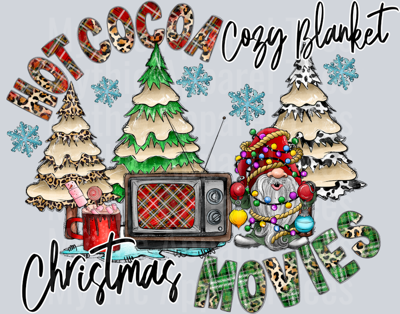 Hot Cocoa Cozy Blanket Christmas Movies Gnome Western