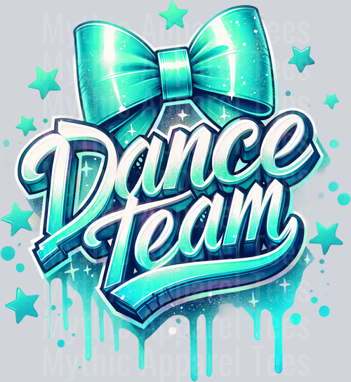 Dance Team Airbrushed Mint DTF Dance Team Transfers