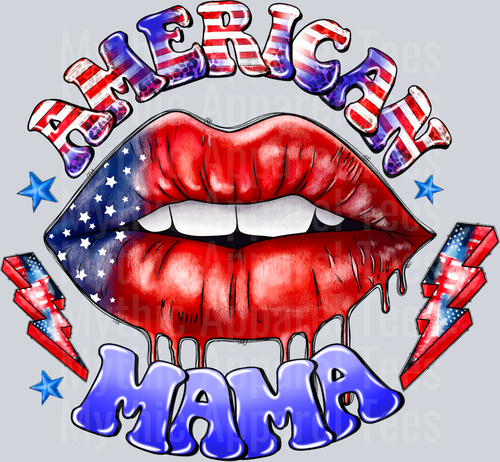 American Mama Patriotic Lips 4th Of July