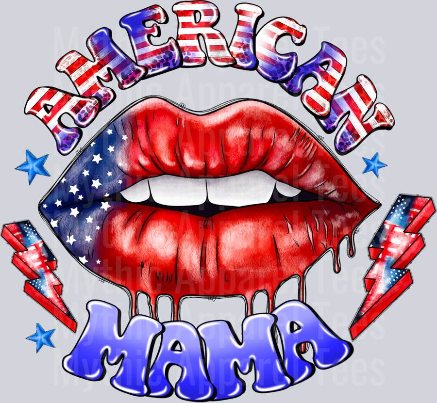 American Mama Patriotic Lips 4th Of July