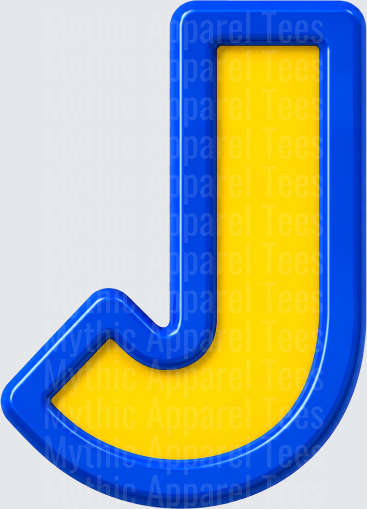Toy Story Alphabet Bold Letter J Blue and Yellow