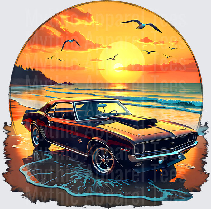 Classic Muscle Car Retro Vintage Style American Car Beach T-Shirt