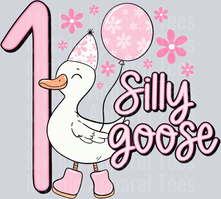 One silly goose birthday girl DTF Goose Transfers