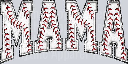Baseball Mama Red Stitched Letters School Spirit & Sports