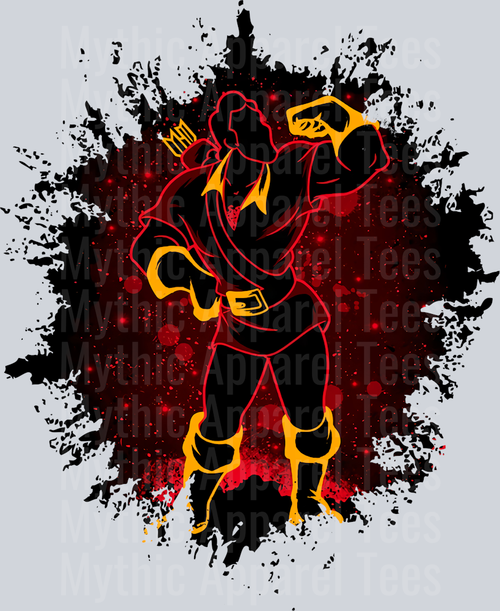Gaston Disney Villain Beauty and the Beast Dark Silhouette Color Splash Crystal Ball Vision