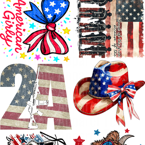 Patriotic GANG SHEET 10 FULL SIZE IMAGES