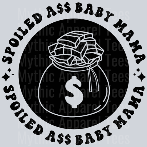 Spoiled Ass Baby Mama Pocket Design Wavy Retro Funny Designs