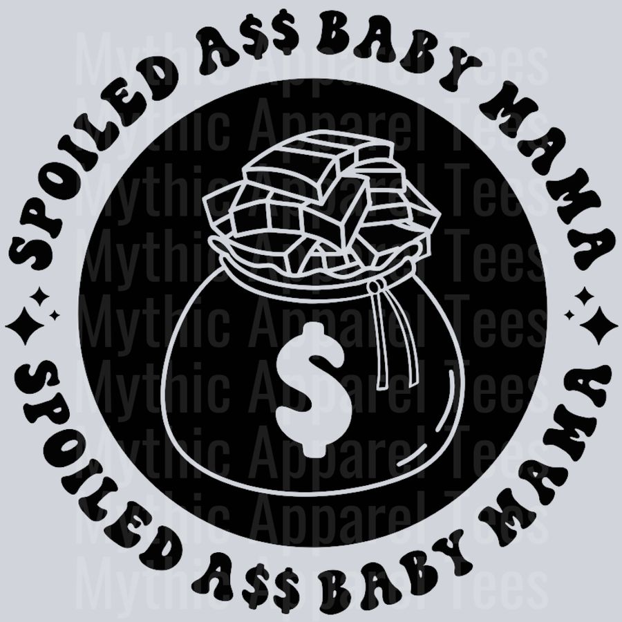 Spoiled Ass Baby Mama Pocket Design Wavy Retro Funny Designs