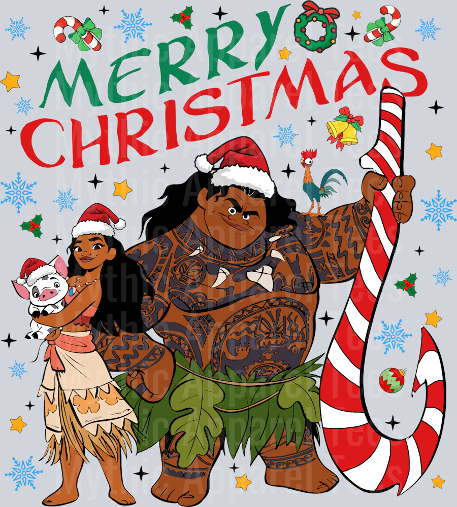 Merry Christmas Moana Disney Moana DTF Moana Transfers