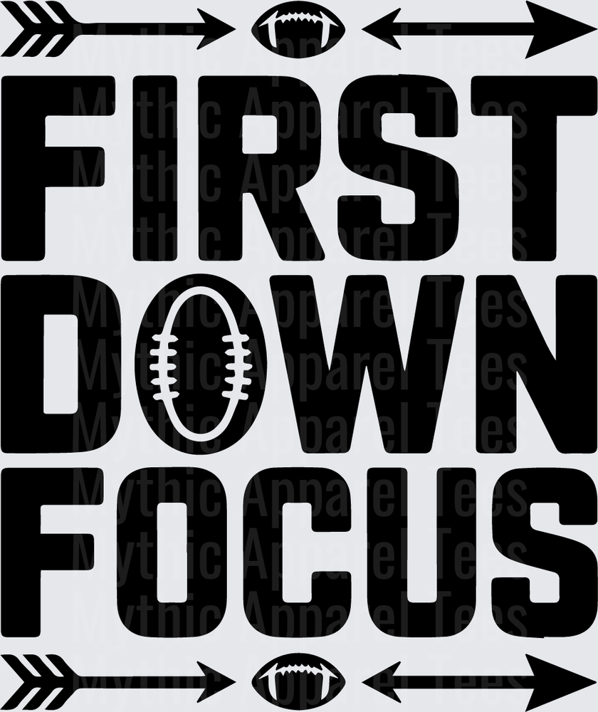 American Football First Down Focus Bold Arrow Graphic