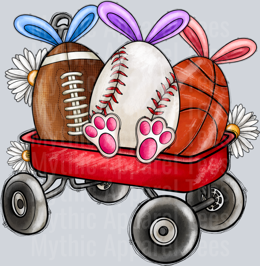 Easter Sport Eggs Football Basketball Baseball