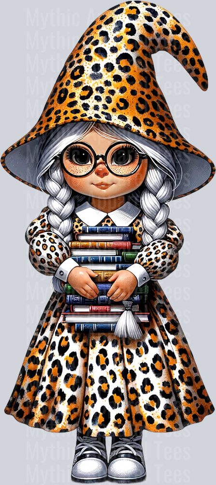 6 Gnome Girl Leopard Print Adorable DTF Gnome Transfers