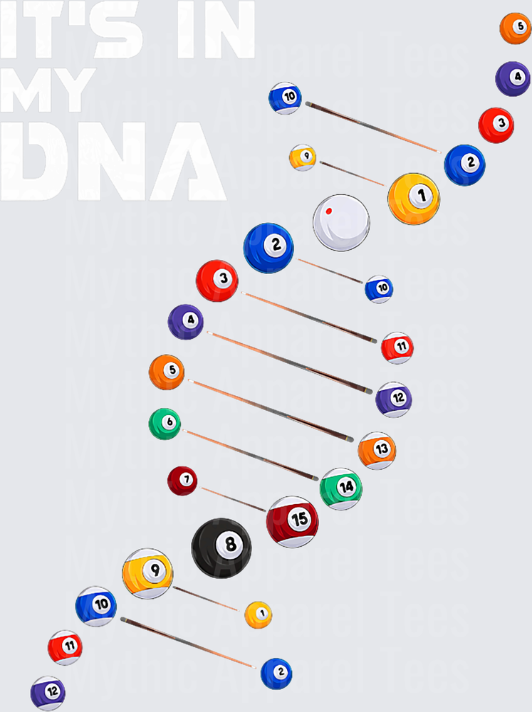 Pool Billiards DNA Double Helix It's In My DNA Cue Balls Design