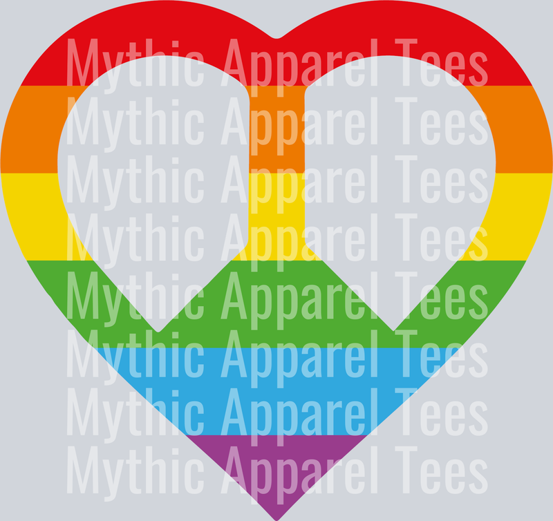 Peace Heart rainbow LGBTQ+ Transfer