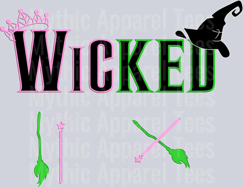 Wicked Logo with symbols DTF Wicked Transfers