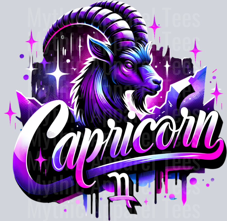 Capricorn Purple Sign DTF Zodiac Sign Transfers