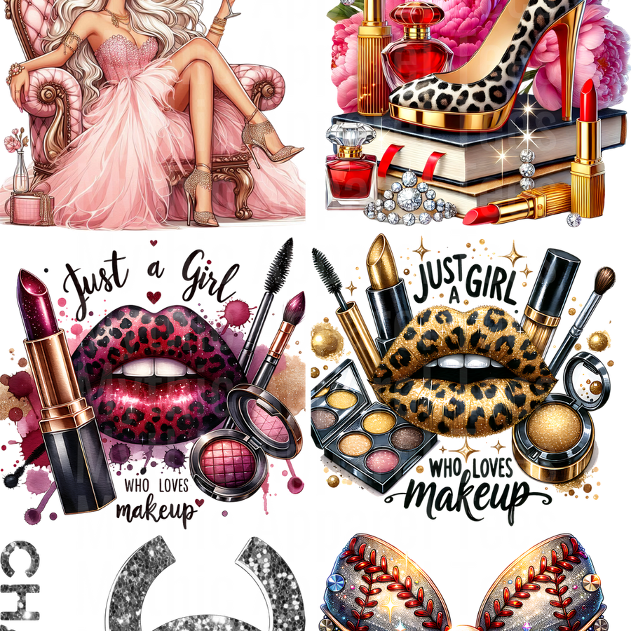 GLAM GIRL GANG SHEET 10 FULL SIZE IMAGES