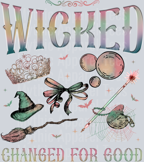 Wicked Changed For Good wand and bubble DTF Wicked Transfers