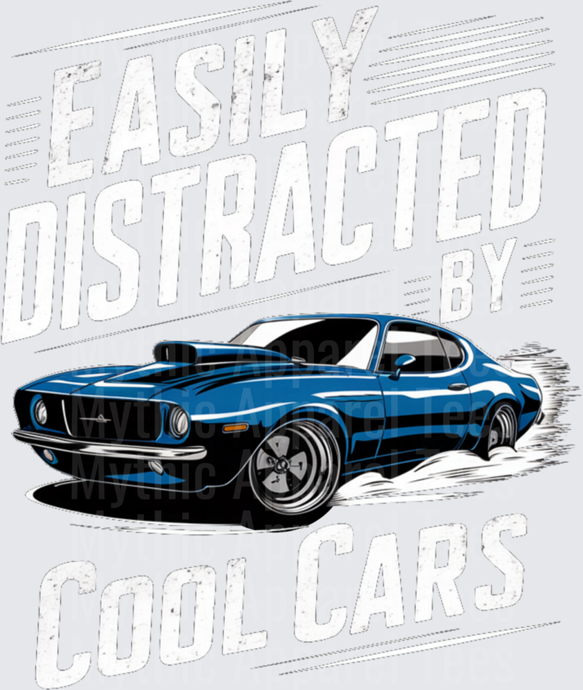 Mens Boys Vintage Muscle Car Easily Distracted by Cool Cars Performance T-Shirt