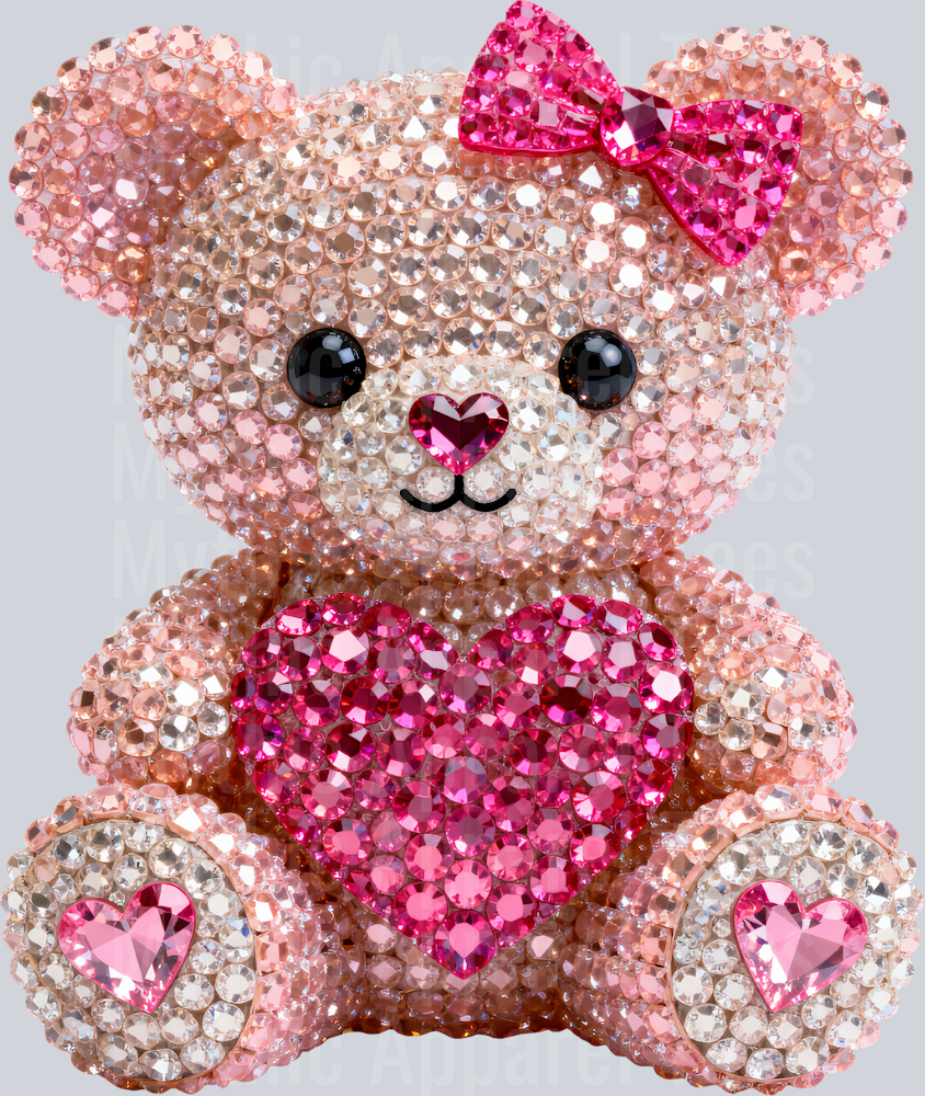 Rhinestone Teddy Valentines Day
