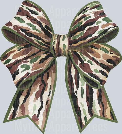 Camo Bow with cute colors DTF Hunter Transfers