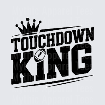 American Football Touchdown King Crown Bold Graphic Design