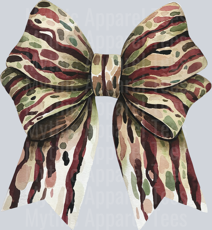 Camo Bow with cute colors 2 DTF Hunter Transfers