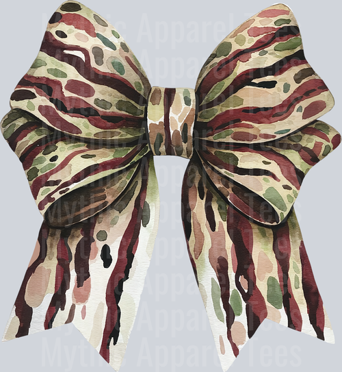 Camo Bow with cute colors 2 DTF Hunter Transfers
