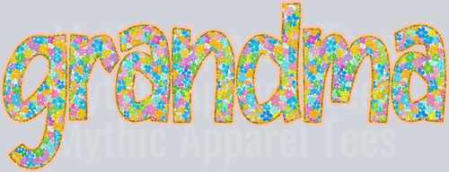 Grandma Small Floral Pattern DTF Grandma Transfers