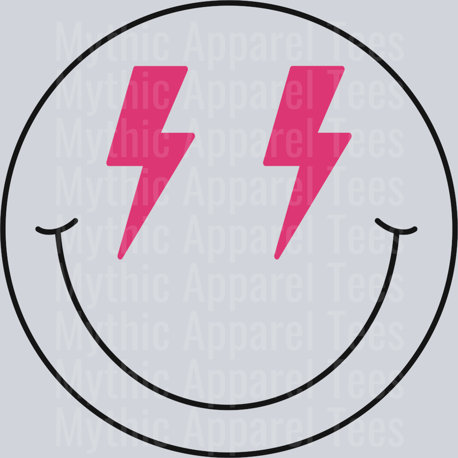Lightning smiley Lightning Eyes DTF Smiley Transfers