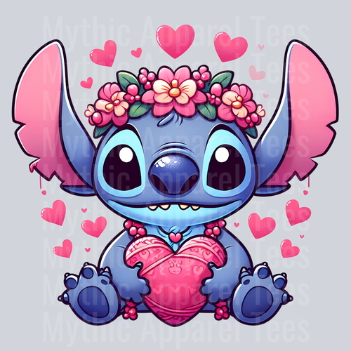 Stitch Valentines Day 2 DTF Stitch Valentine's Day Transfers