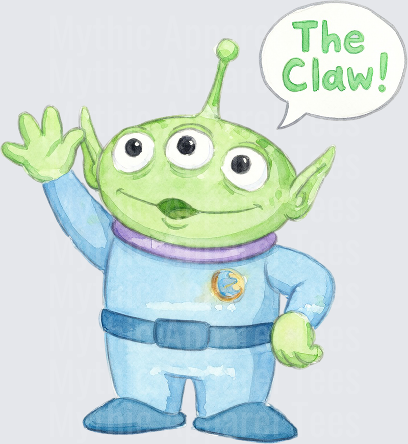 Toy Story 5 Little Green Alien The Claw Watercolor Art