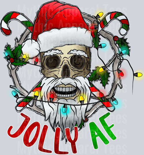 Skeleton Jolly AF Skull Christmas