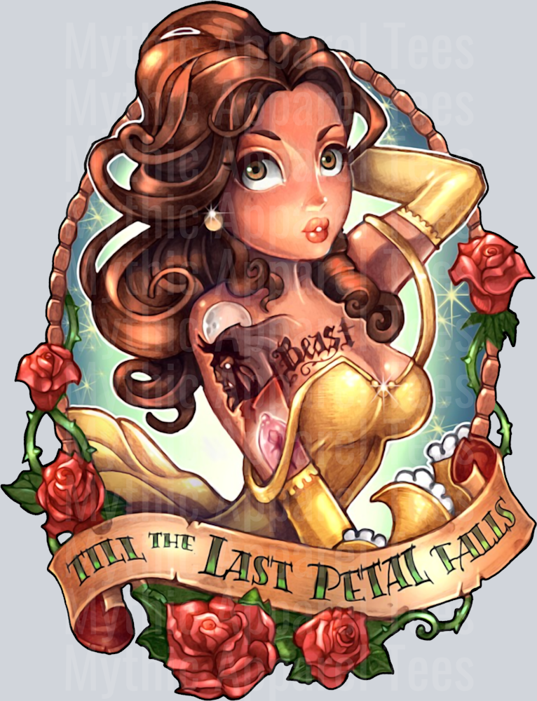 Belle Tattooed Baddies Disney Princess DTF Disney Transfers