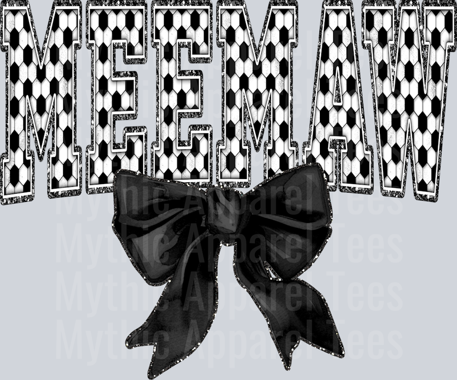 Soccer Meemaw With Bow School Spirit & Sports