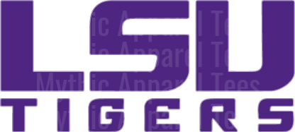 LSU Tigers Bold Block Letter Logo Design Purple