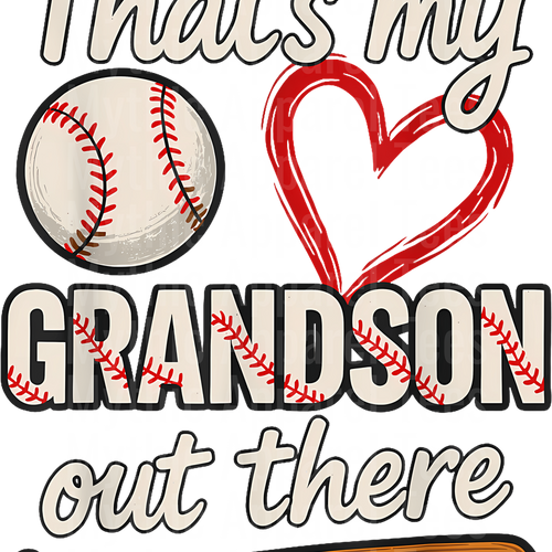 Grandma Grandpa Grandparents Baseball DTF Transfer