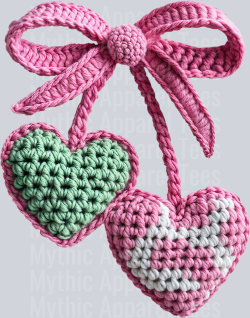 Cherries BOw Faux Yarn Valentines Day