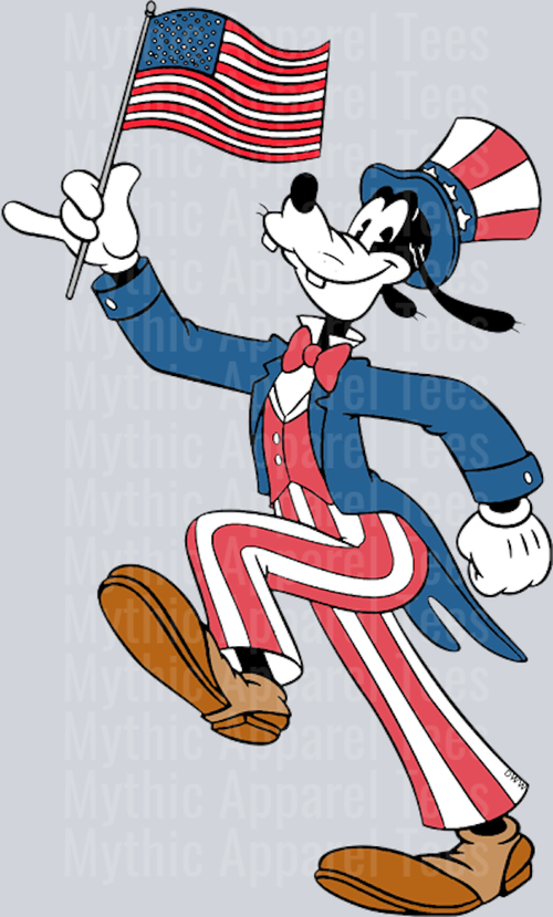 Goofy dog patriotic Here comes America DTF Patriotic Disney Transfers