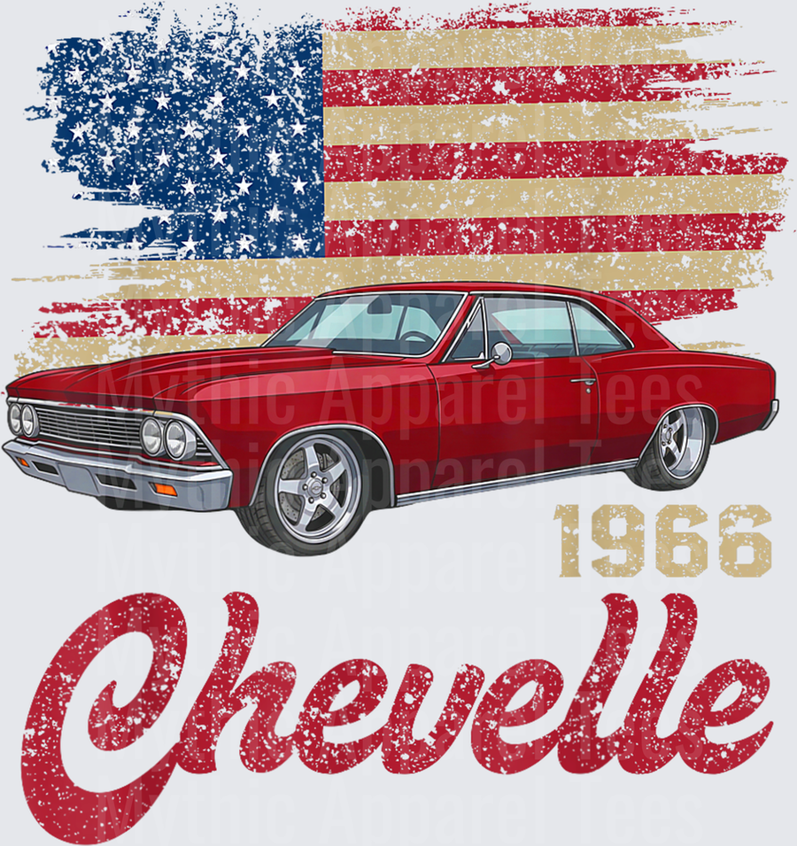 Vintage 1966 Chevelle 66 Classic American Muscle Car Hot Rod T-Shirt