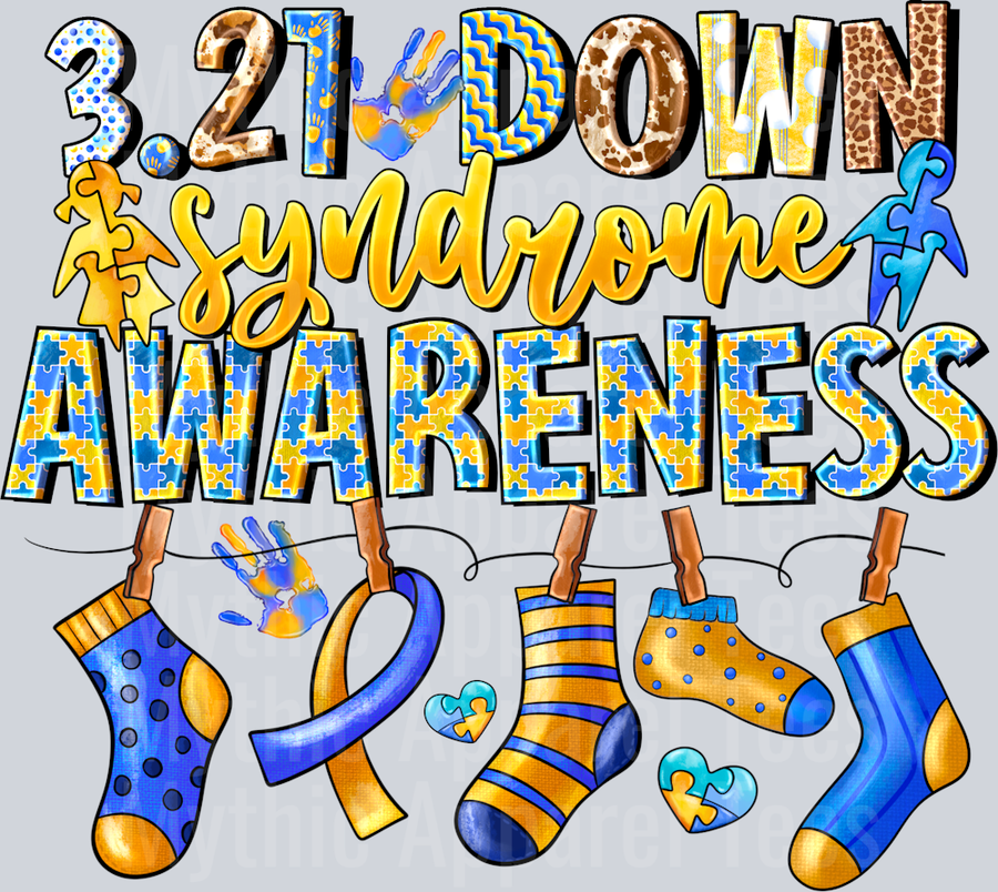 Down Syndrome Awareness Socks and ribbons