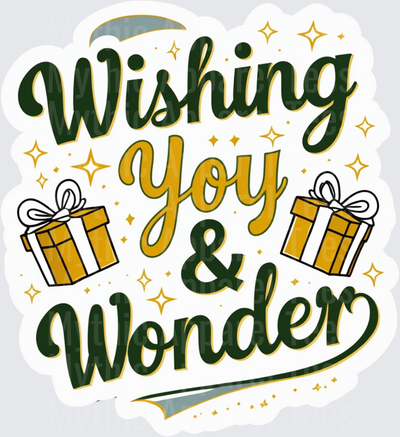 Christmas Wishing You Joy & Wonder Gold Gift Boxes Script