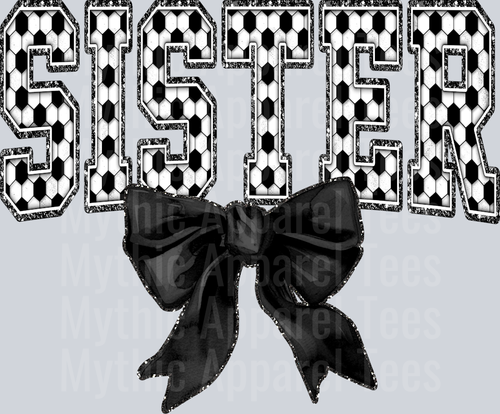 Soccer Sister With Bow School Spirit & Sports