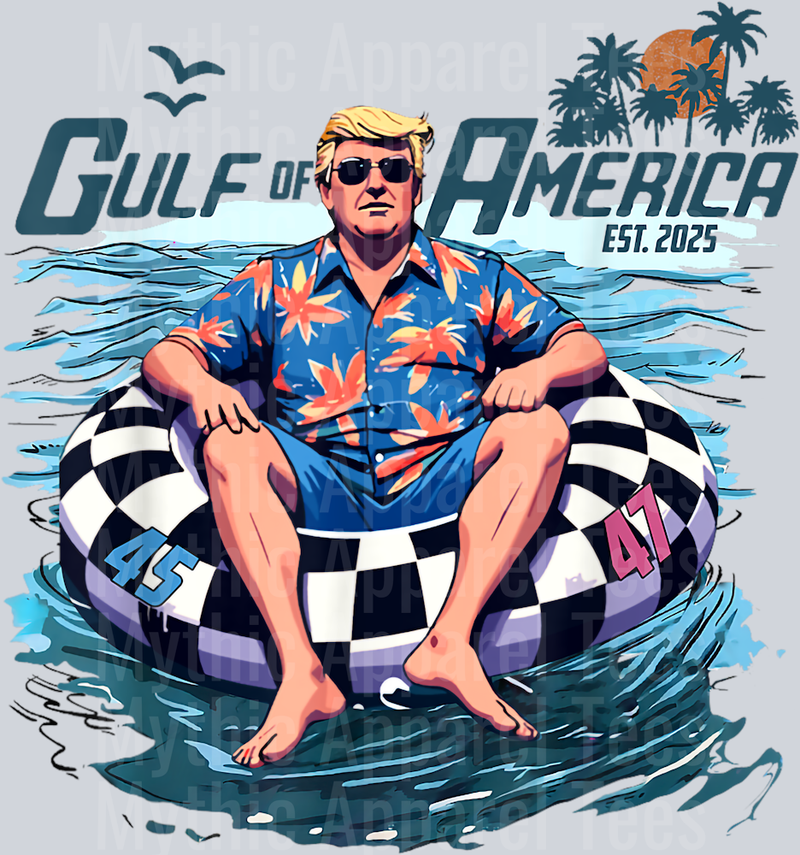 Funny Trump Gulf Of Us America Est 2025 Retro Vintage Sunset DTF Gulf Of America Transfers