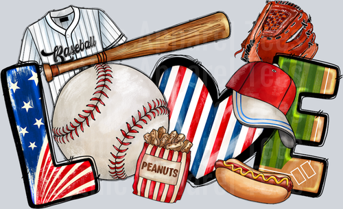 Love Baseball Patriotic