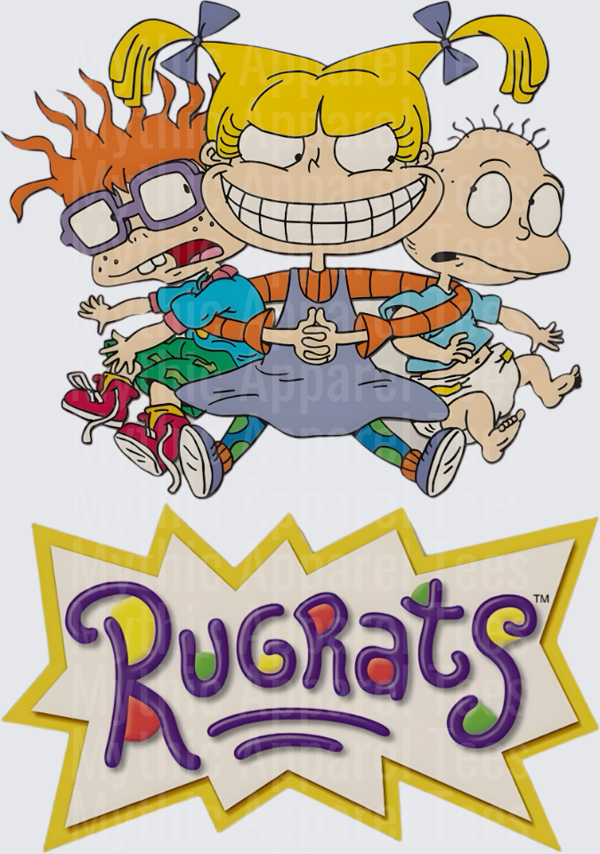 Rug Rats Angelica Grabbing Chuckie and Tommy with Logo