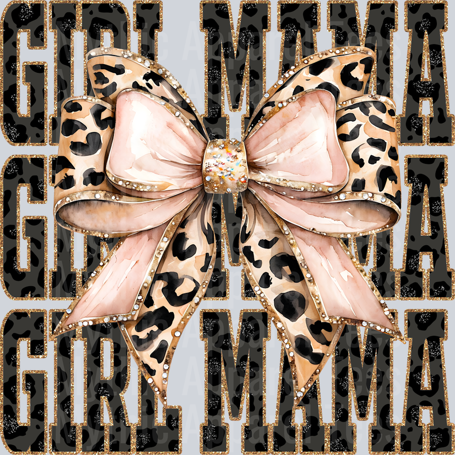 Leopard Bow Girl Mama