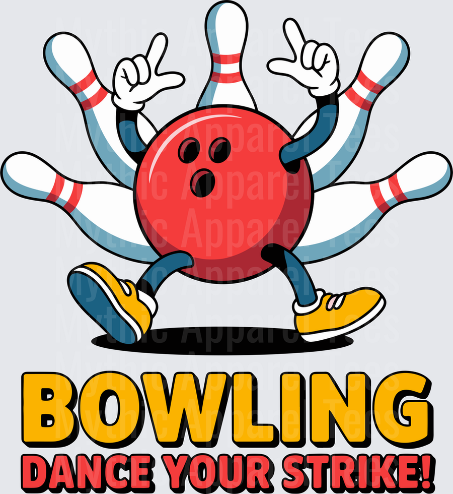 Bowling Dance Your Strike Cartoon Ball and Pins Character