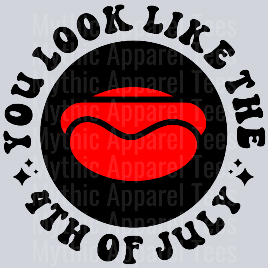You Look Like The 4th Of July Pocket Design Wavey Retro Style Funny Shirt Design
