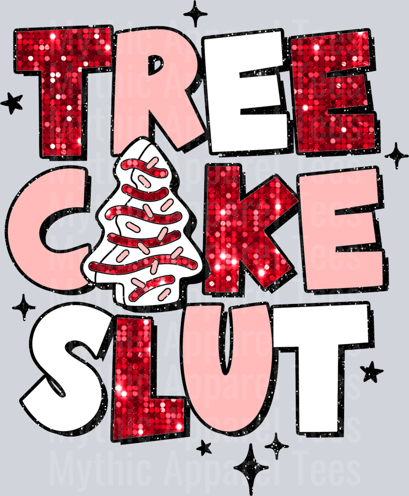 Tree Cake Slut Christmas Wavy Retro Funny Designs